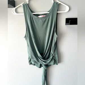 Sage green faux wrap tank top